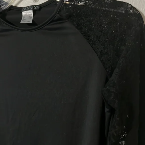 Venus Black Bodysuit Lace Long Sleeves - Picture 3 of 6